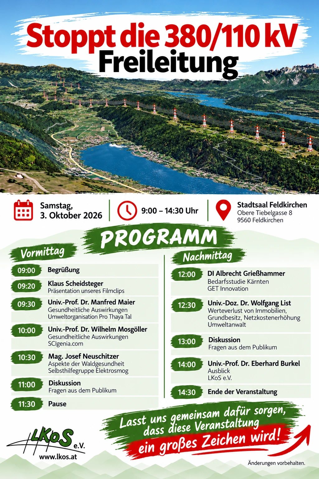 Programm der Infoveranstaltung am 3. Oktober 2026